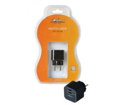 Адаптер AIRLINE 2xUSB 1A+2.4A 220В